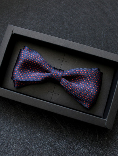 Men's Basic Bow Tie Silver Black Red