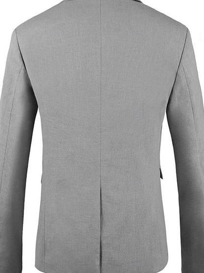 Men's Linen Blazer Fashion Casual Regular Tailored Fit Single Breasted Two-buttons Blazer Jacket