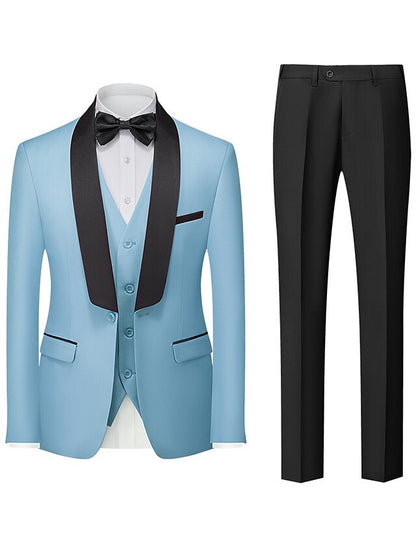 Men's Tailored Fit Single Breasted One-button 3 Pieces Wedding Suits