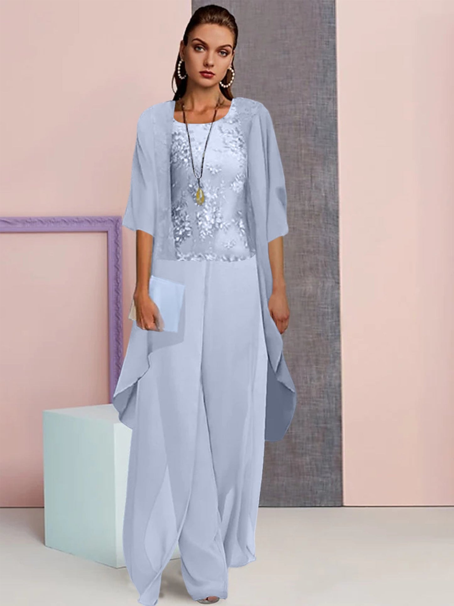 Chiffon Mother of the Bride Pantsuits with Jacket