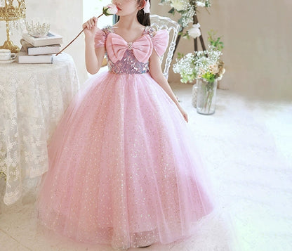 A-Line/Princess Off-the-Shoulder Flower Girl Party Dress with Bow