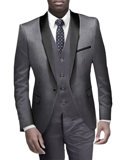 Men's Standard Fit Single Breasted One-button 3 Pieces Wedding Suits