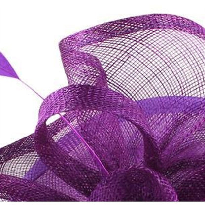 Elegant Net Saucer Hat Fascinator Hats Headpiece Flower Feather & Bowknot