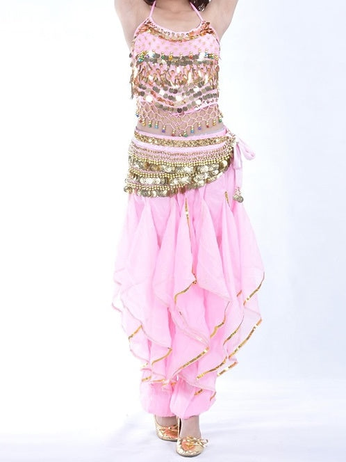 Belly Dance Sleeveless Top Coin Beading Sequin Women's Performance With Beading & Sequin & Coin