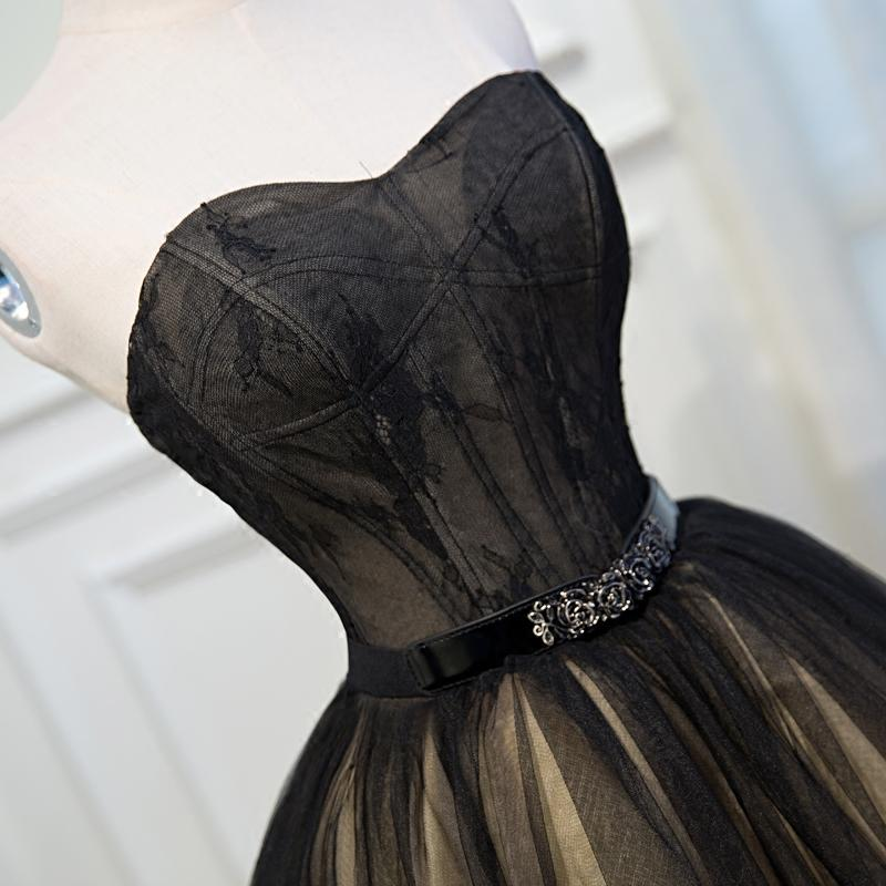 Black Lace Tulle Simple Homecoming Dresses Pretty Short Party Dresses gh828