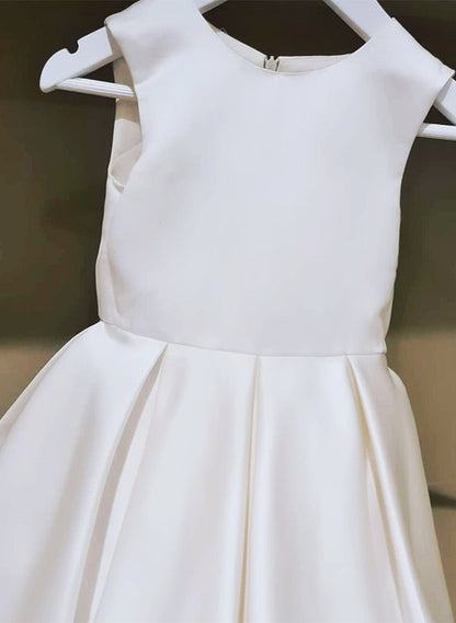 A-Line/Princess Scoop Flower Girl Dresses With Bowknot