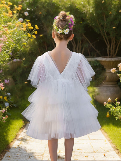 Enchanted Garden Fairy Elegant Tulle Toddler Flower Girl Dress