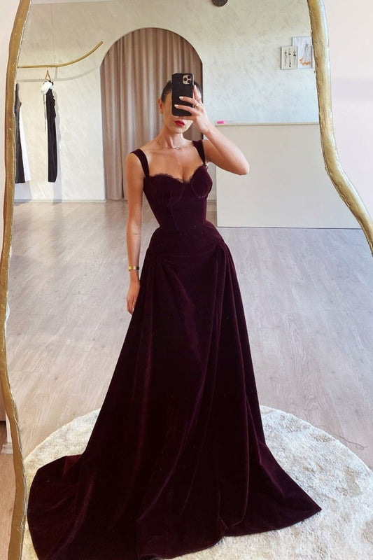 Cabemet Sweetheart Velvet Prom Dress ZT0262