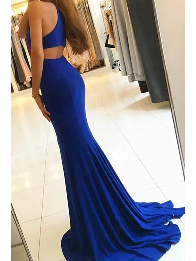 Trumpet/Mermaid High Neck Floor-Length Prom Dresses