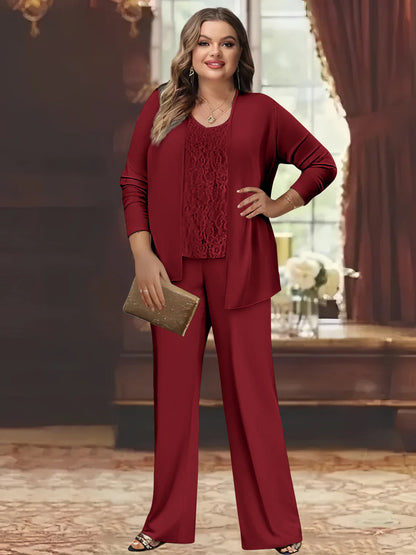 Chiffon Plus Size Mother of the Bride Pantsuits with Jacket