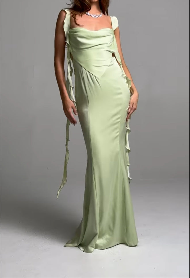 Sheath/Column Strapless Sleeveless Floor-Length Long Evening Dresses With Sash