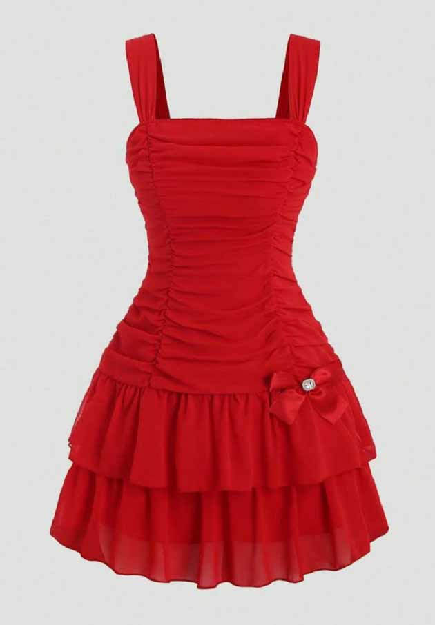 Cute A line Straps Red Short Homecoming Dress Birthday Dresses C1210