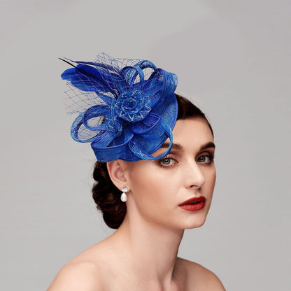 Noble Tulle Hat Fascinators Net Wedding  Hats Flower Headpiece & Knot