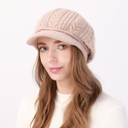 1 PC Women's Slouchy Home Daily Holiday Solid Color Knit Casual Nordic Style Daily Beret Hat