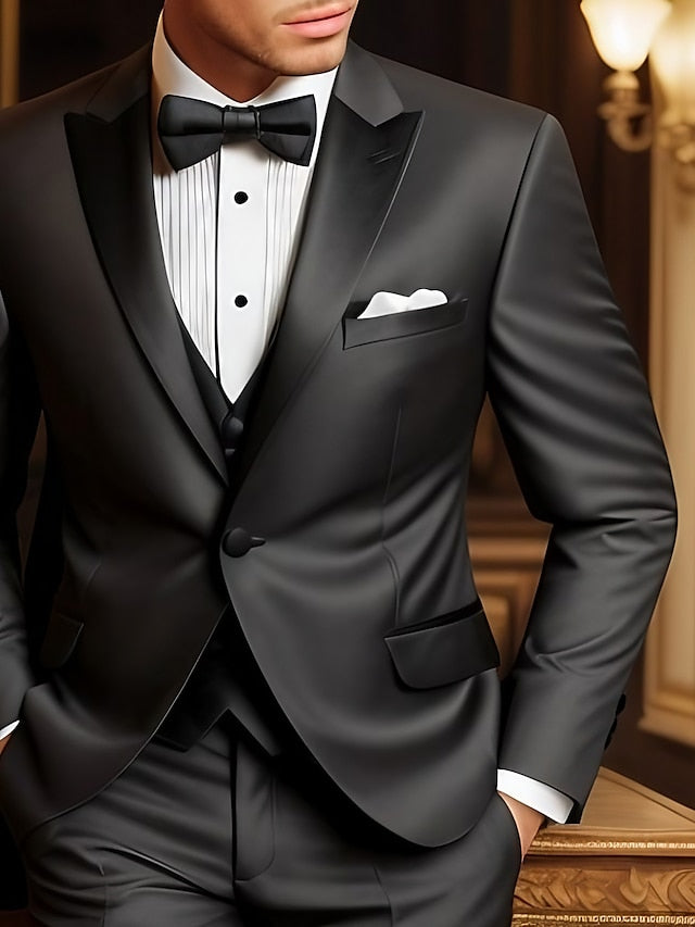 Men's Tailored Fit Single Breasted One-button 3 Pieces Wedding Suits