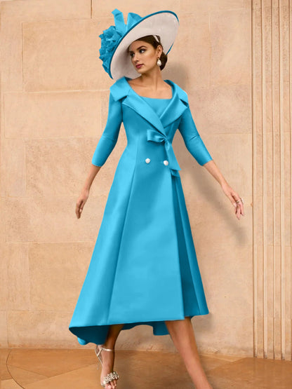 A-Line/Princess Long Sleeves Mother of the Bride Dresses with Bowknot