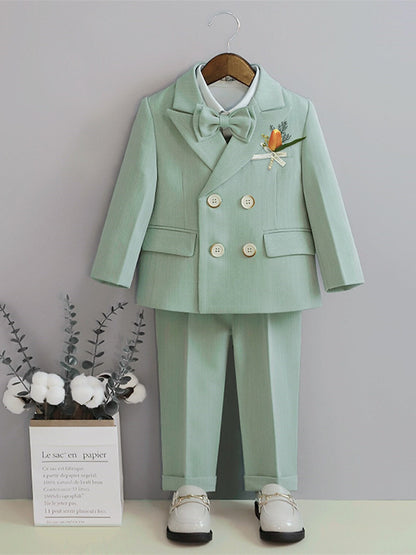 Kids Boys Suit & Blazer Shirt & Pants  Long Sleeve 5 Roots Outfit Set 3-7 Years Boy's Wedding Suit Sets