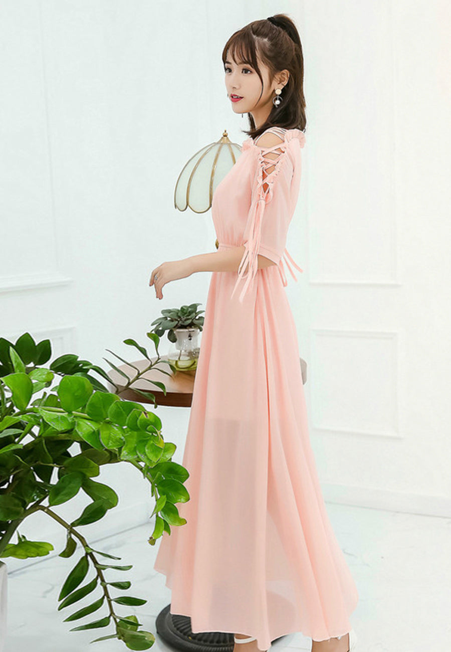 Cute chiffon A line girl dress summer dress  1187