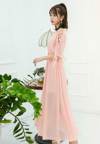 Cute chiffon A line girl dress summer dress  1187