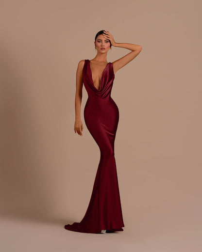 Elegant Champagne Sliming Prom Dress Long Mermaid Dress YB0045