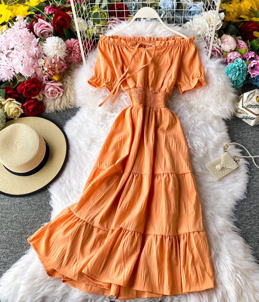 Fashion girl dress A line summer dress  1239