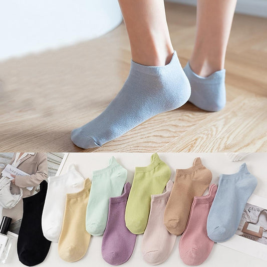 10 Pairs Women's Work Daily Holiday Solid Color Cotton Sporty Casual Vintage Retro Casual Sports Ankle Low Cut Socks