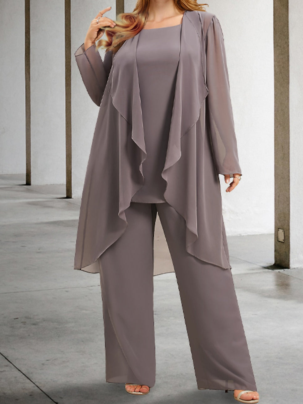 Chiffon Mother of the Bride Pantsuits with Jacket