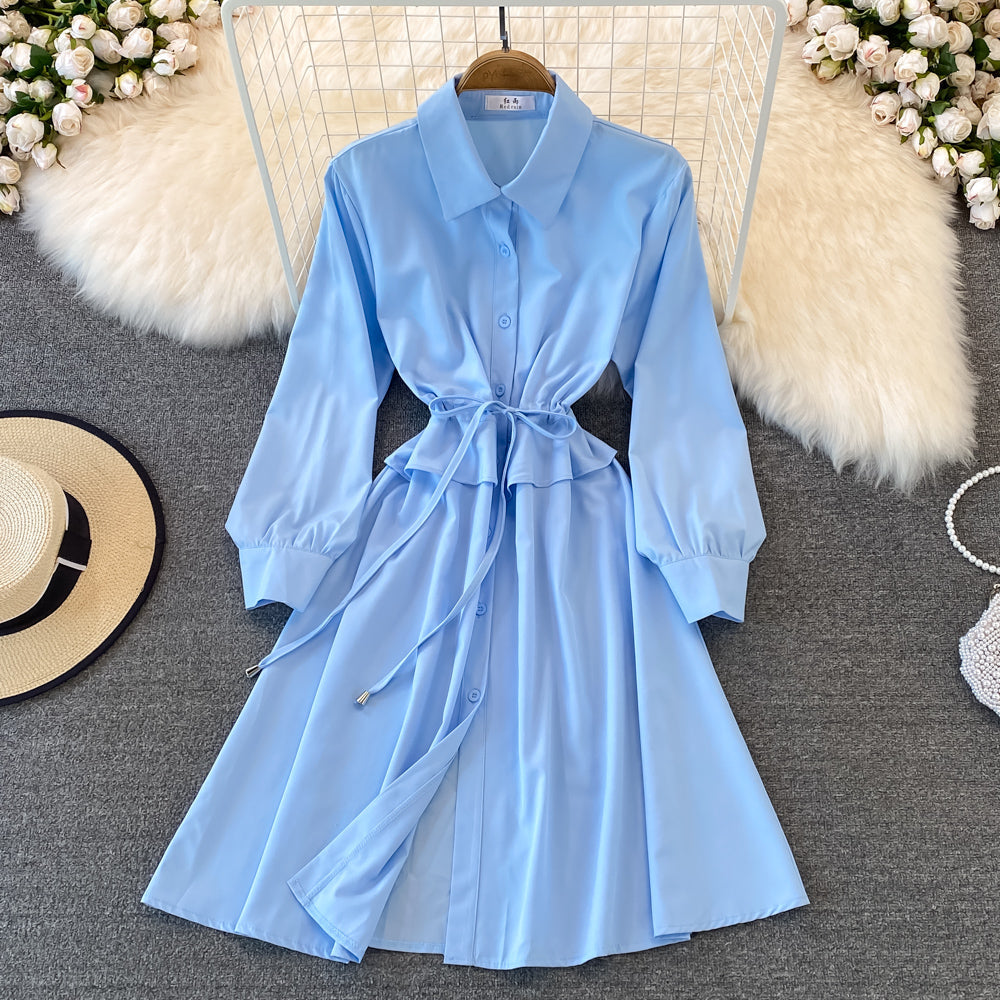 Cute A Line Shirt Dress Fashion Girl Dress  10705