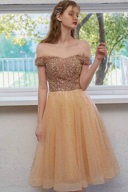 Cute tulle beads short prom dress homecoming dress  8724