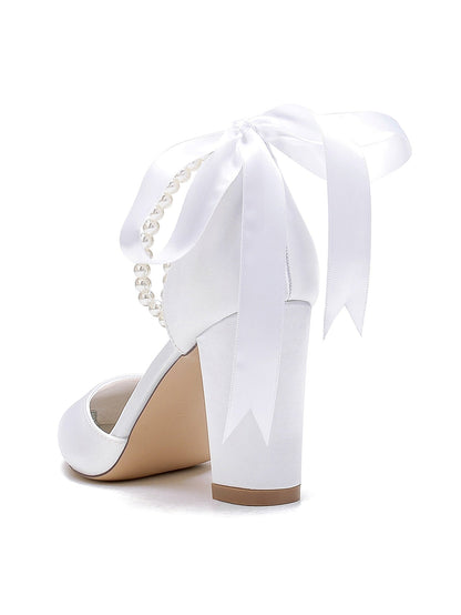 Women's Wedding Rhinestone Stiletto Heel Pointed Toe Bridesmaid Shoes