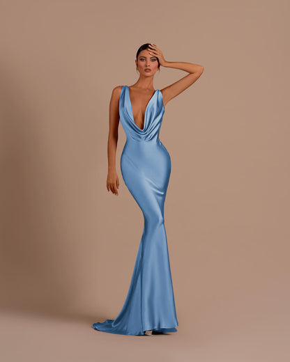 Elegant Champagne Sliming Prom Dress Long Mermaid Dress YB0045