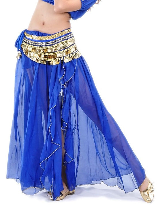 Belly Dance Skirt Split Front Women's Training Performance (WITHOUT Hip Scarf)