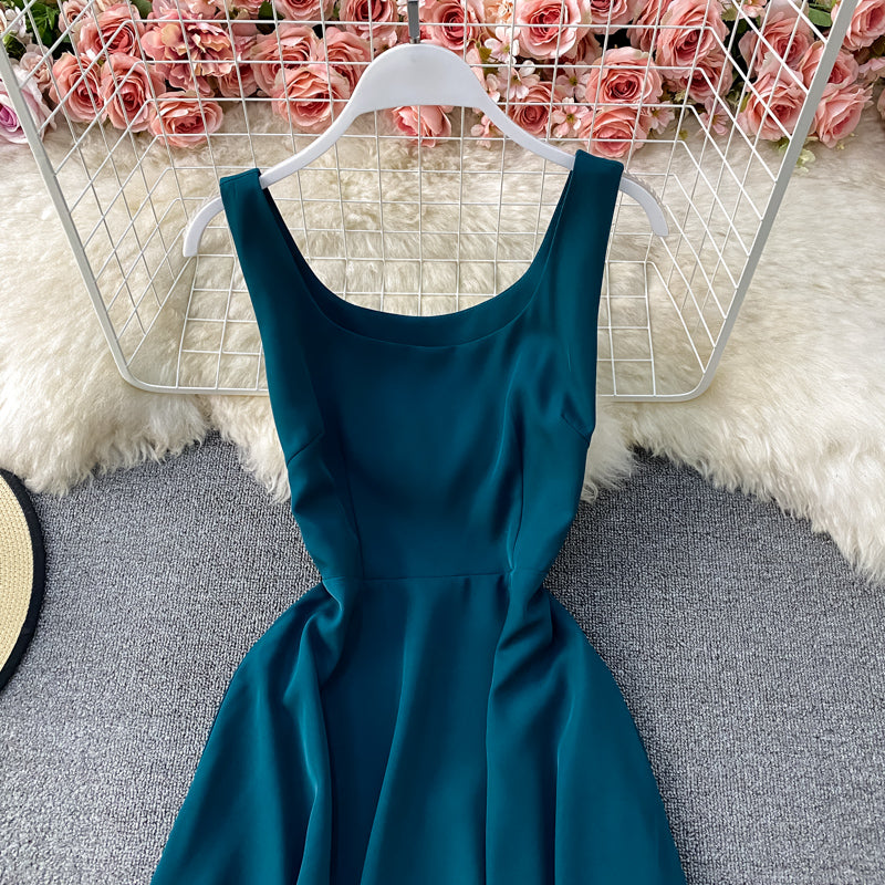 Slim waist Hepburn vintage dress  2890