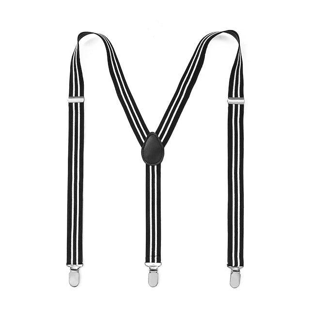 Men's Solid Color Suspender Polyester Nylon Metal Buck