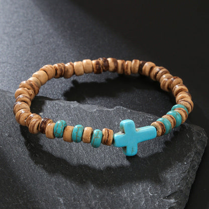 Men's Minimalist Turquoise Wooden Beads Trendy Funky Premium Bracelet Accessories