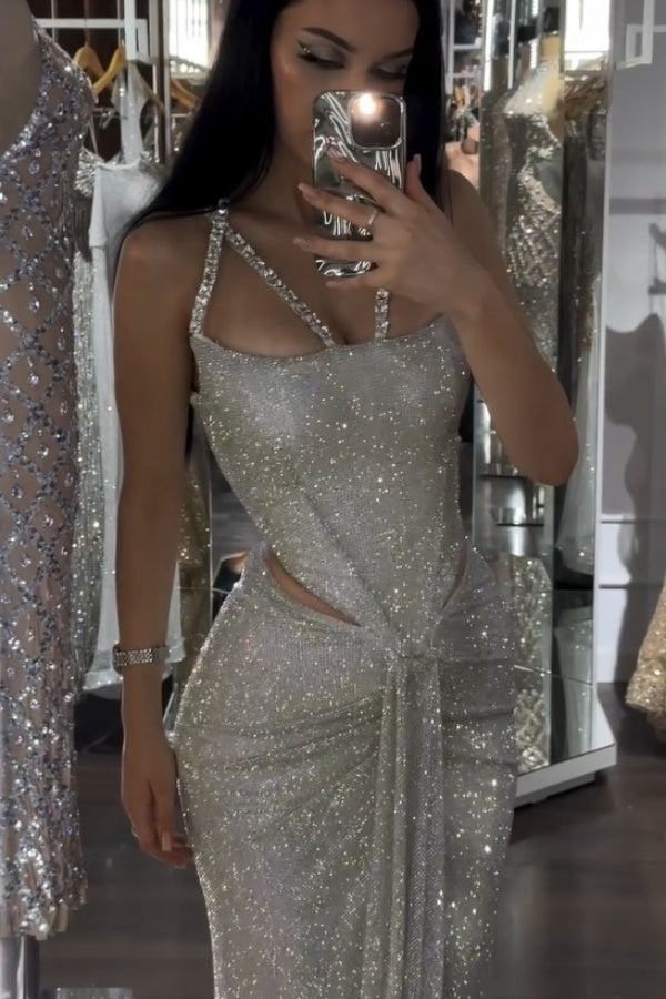 Sparkle Luxurious Beaded Prom Dress With Split ZT0185