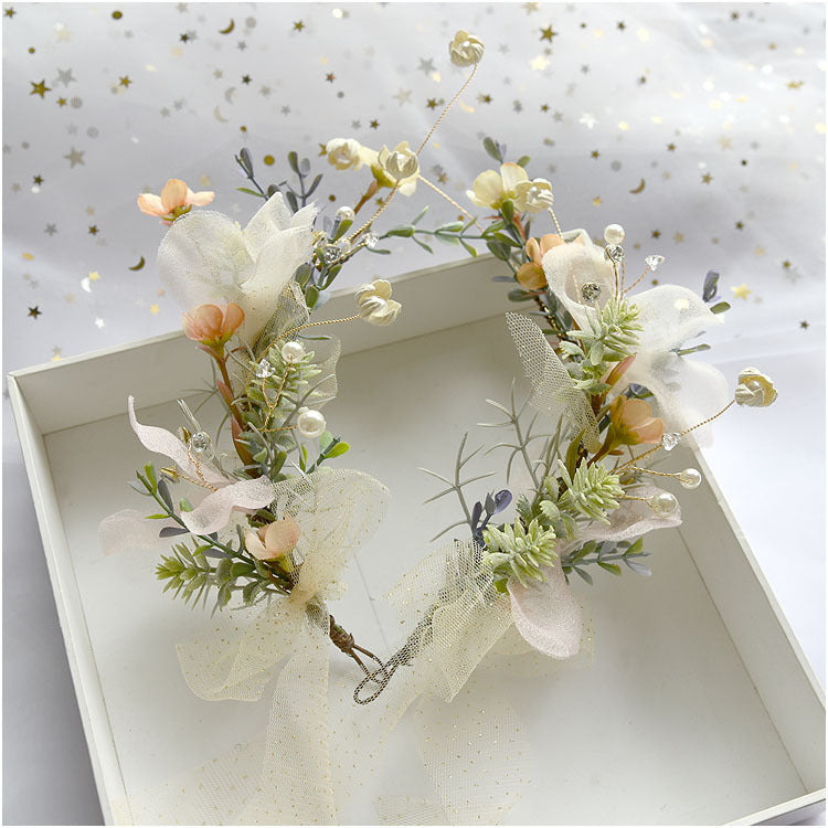 Forest style garland veil adult headdress