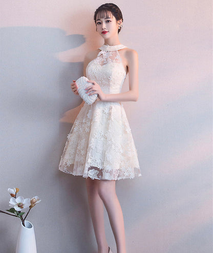 Cute tulle lace short prom dress party dress  8415