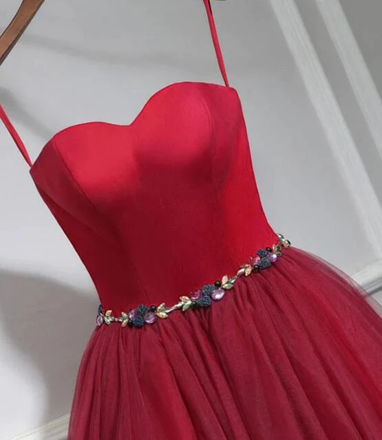 Cute Red Tulle Sweetheart Homecoming Dress, Red Party Dress gh422