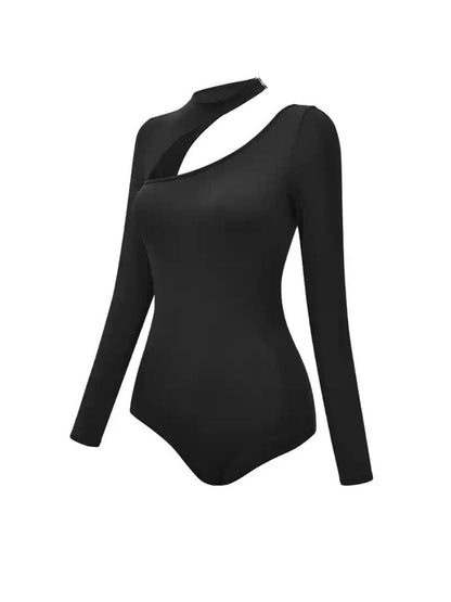 Long Sleeves Ballet Halter Black Yoga Dance Basic Training Leotard / Onesie