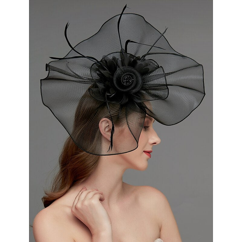 Flower Feather Net Kentucky Derby Hat Horse Race Elegant Fascinators/Headpiece