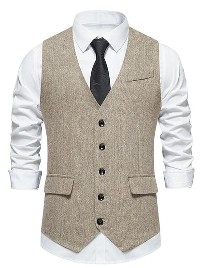 Men's Business Single Breasted More-buttons Vest