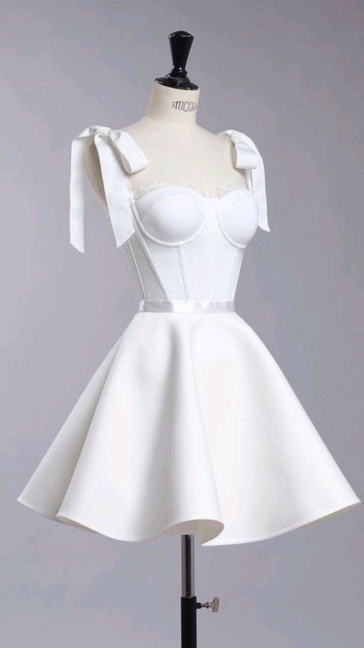 Vintage A Line Straps White Cocktail Dresses Short Homecoming Dress C1003