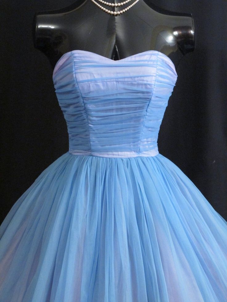 Vintage 1950's 50s Strapless Homecoming Dress C1020