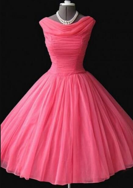 Vintage 1950's Short Tulle Knee Length Sleeveless Homecoming Dresses C1035