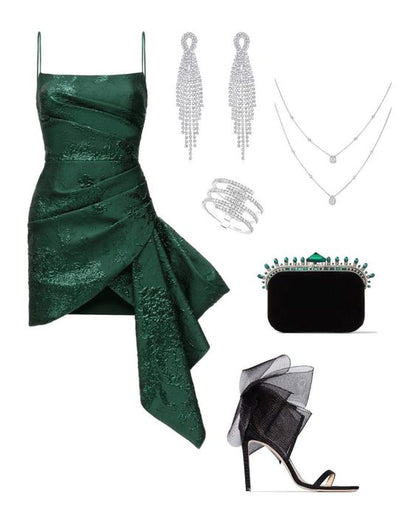 Simple Sheath Spaghetti Straps Dark Green Lace Short Homecoming Dress Birthday Dress C1132