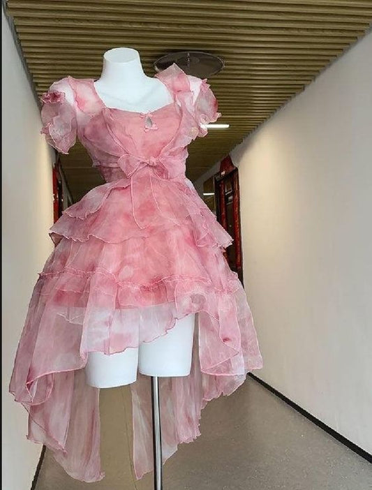 Cute A line Pink Tulle Homecoming Dress Party Dress C1176