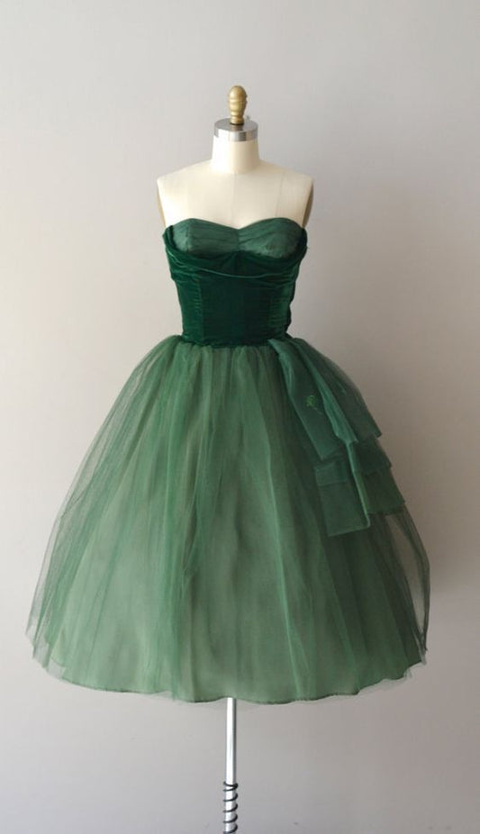 Vintage Ball Gown Tulle Short Homecoming Dresses 18th Birthday Outfits C1187