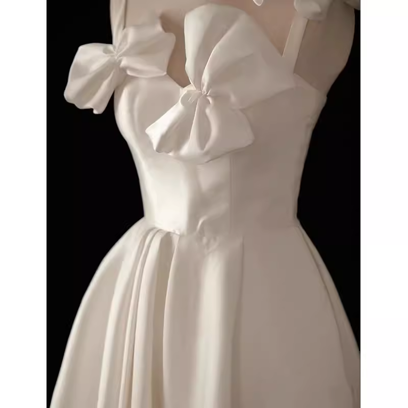 50s Vintage White Cocktail Dress Homecoming Dress With Bow Party Dress C1450