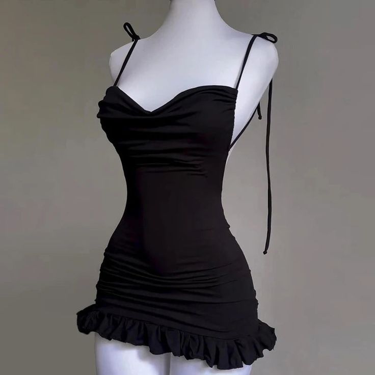 Cute Sheath Spaghetti Straps Black Short Homecoming Dresses Little Black Dress C1752